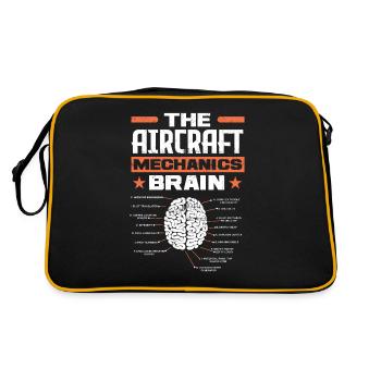 Aircraft Mechanic Brain - Retro Bag - black/gold - Back
