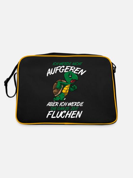 Ich Werde Nicht Aufgeben Lustiges Motiv Für Läufer - Retro Tasche - Schwarz/Gold