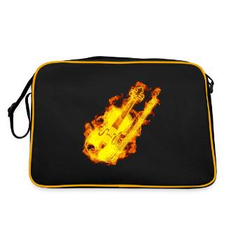 Violon En flammes Musique Violons Amoureux Cadeau - Sac Retro - noir/or - Dos