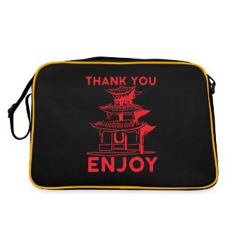Thank You Enjoy Chinese Takeout Asian Food Chine - Sac Retro - noir/or - Dos