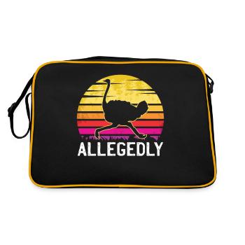 Autruche oiseau animal Afrique oiseau de course Safari cadeau - Sac Retro - noir/or - Dos