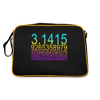 Lustiges Mathe Mathematik Nerd Geek Pi Maxwell - Retro Tasche - Schwarz/Gold - Hinten