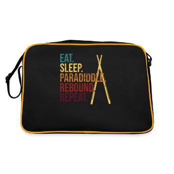 Percussion batteur cadeau de batteur - Sac Retro - noir/or - Dos