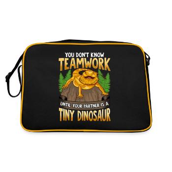 Bartagame Lézard Animal Pogona Reptile - Sac Retro - noir/or - Dos