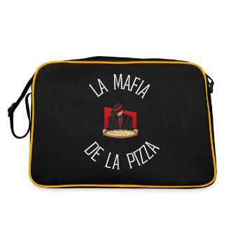 LA MAFIA DE LA PIZZA idée cadeau humour - Sac Retro - noir/or - Dos