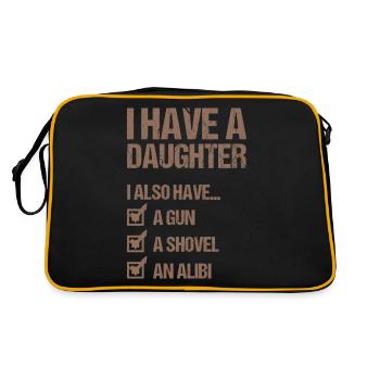 I HAVE A DAUGHTER AND A GUN Father's Day Dad - Retro Bag - black/gold - Back