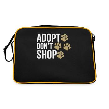 Adopt Don't Shop Shirt - Tierrettung Pfoten - Retro Tasche - Schwarz/Gold - Hinten