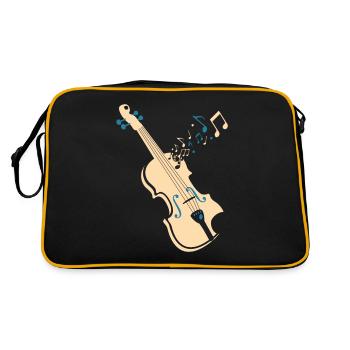 Violin Viola Cello Bass Artistic Music Sound Wave - Sac Retro - noir/or - Dos