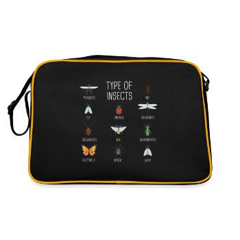Kids Types Of Insects Bug Identification Science - Retro Bag - black/gold - Back