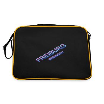 Freiburg im Breisgau - Retro Tasche - Schwarz/Gold - Hinten