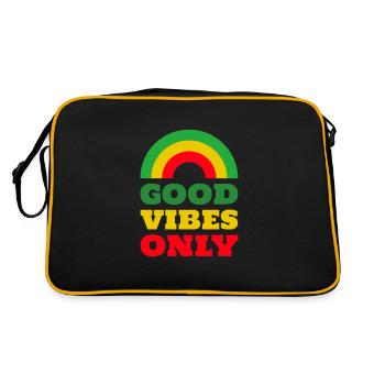 good vibes only reggae arc-en-ciel - Sac Retro - noir/or - Dos