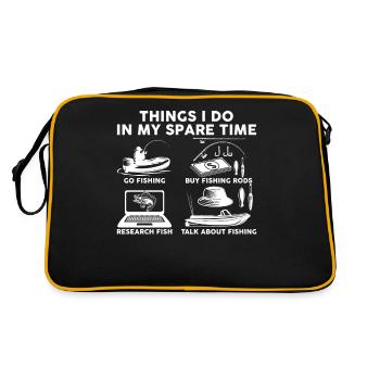 Things I Do In My Spare Time Fishing - Sac Retro - noir/or - Dos