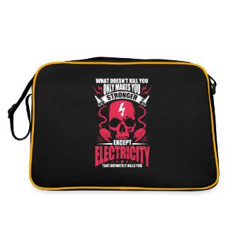 What doesn't kill you makes you stronger, except - Retro Tasche - Schwarz/Gold - Hinten