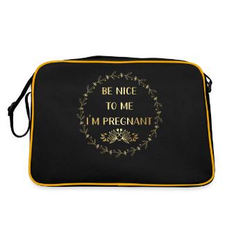 Be nice I'm pregnant - Retro Bag - black/gold - Back