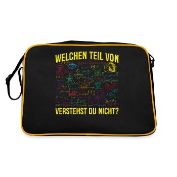 Lustiger Mathematik Algebra Spruch Mathe Formeln - Retro Tasche - Schwarz/Gold - Hinten