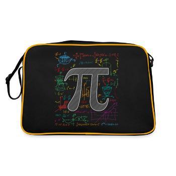 3,14 Mathe Formeln Irrationale Zahl Pi - Retro Tasche - Schwarz/Gold - Hinten