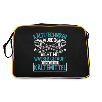 Kältetechniker Klimatechniker - Retro Tasche - Schwarz/Gold - Hinten