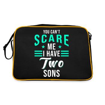 Parents Two Sons Saying Mom Dad - Retro Bag - black/gold - Back