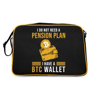 BTC Bitcoin Wallet Saying - Retro Bag - black/gold - Back