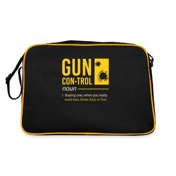 Mens Gun Control Definition Funny Gun Saying - Sac Retro - noir/or - Dos