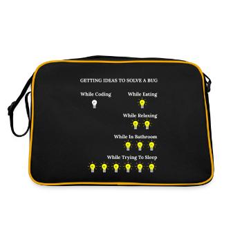 Funny Programming Software Engineer Bugs Code - Sac Retro - noir/or - Dos