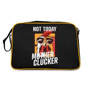 Nicht heute Mutter Clucker - Cool Chicken Lover - Retro Tasche - Schwarz/Gold - Hinten