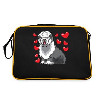 Old English Sheepdog Bobtail chien - Sac Retro - noir/or - Dos