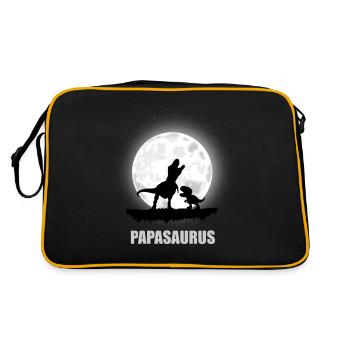 Papasaurus vintage père dinosaure Tyrannosaurus - Sac Retro - noir/or - Dos