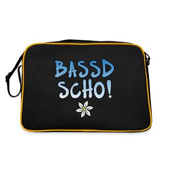 Bassd scho - Retro Tasche - Schwarz/Gold - Hinten