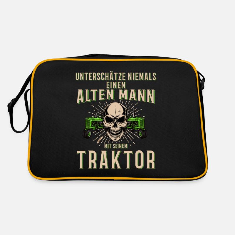 Unterschätze niemals einen alten Mann Traktor Retro Tasche