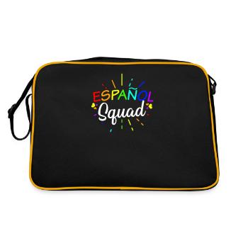 Spanish Teacher Español Squad Gift - Retro Bag - black/gold - Back