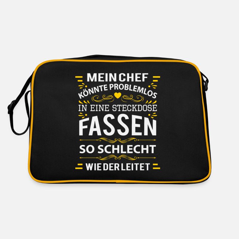 Elektriker Elektroniker Strom Elektrik Geschenk - Retro Tasche - Schwarz/Gold