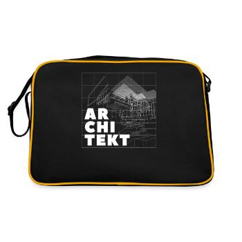 Architekt Bauleiter Architektur Hausbau - Retro Tasche - Schwarz/Gold - Hinten
