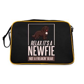 Terre-Neuve Newfie chiot chiot propriétaire propriétaire - Sac Retro - noir/or - Dos