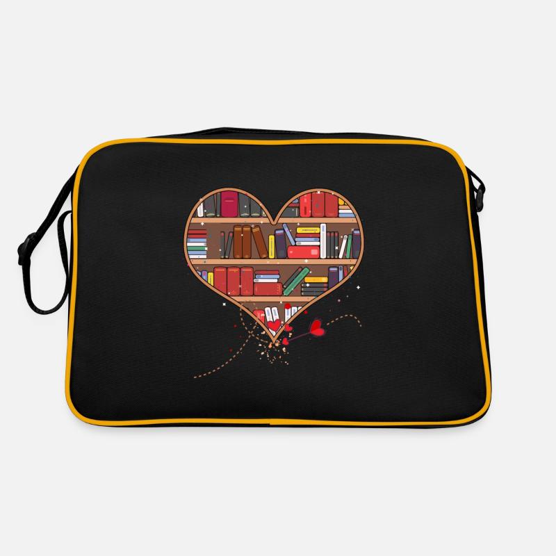 Book Lover Heart Form Reading Club Librarian Büc Retro Bag