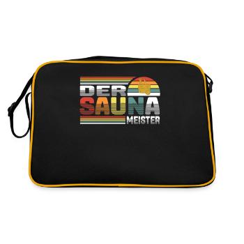 Aufguss schwitzen Der Saunameister Sauna Wellness - Retro Tasche - Schwarz/Gold - Hinten