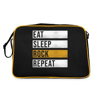 Rock Spruch lustig Rocker - Retro Tasche - Schwarz/Gold - Hinten