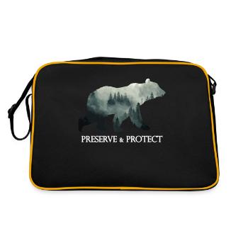 Preserve & Protect Climate Change Bear Forest - Sac Retro - noir/or - Dos