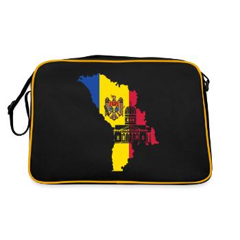 Moldova flag - Retro Bag - black/gold - Back
