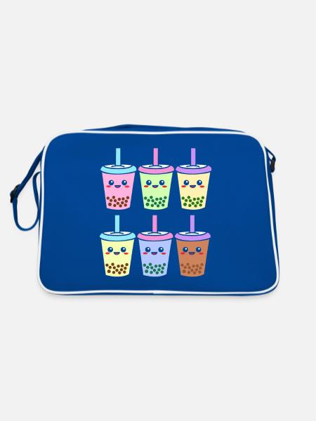 Bubble Tee Boba Tea - Retro Bag - blue/white - Back