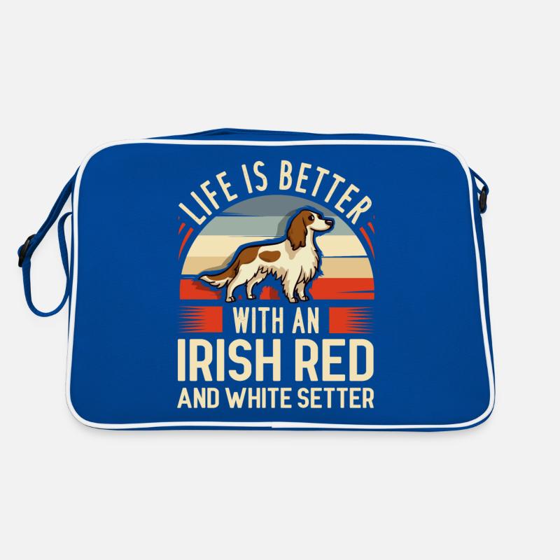 Irish Red and White Setter Dog Owner Holder Retro Bag