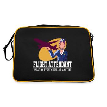 Flight Attendant Vacation Everywhere - Retro Bag - black/gold - Back