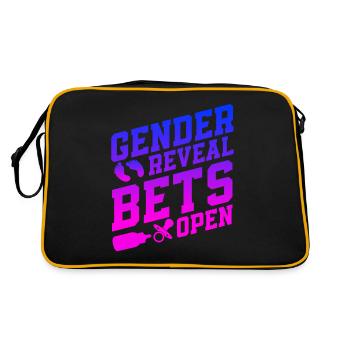 Gender Reveal Bets Open - Retro Tasche - Schwarz/Gold - Hinten
