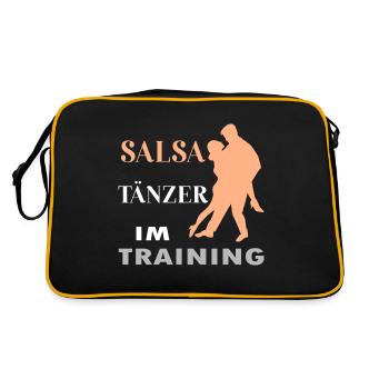 Salsa Tänzer im Training - Retro Tasche - Schwarz/Gold - Hinten