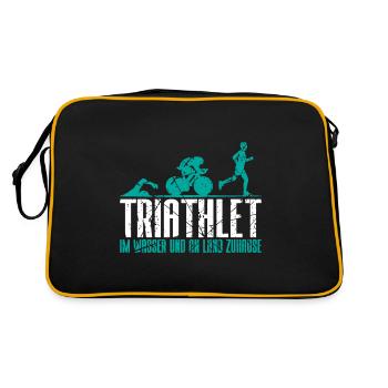 Triathlete Gift - Retro Bag - black/gold - Back