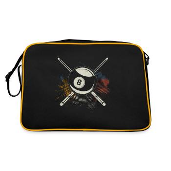 Colorful Billiard Pool Eight Ball Billiard - Retro Bag - black/gold - Back