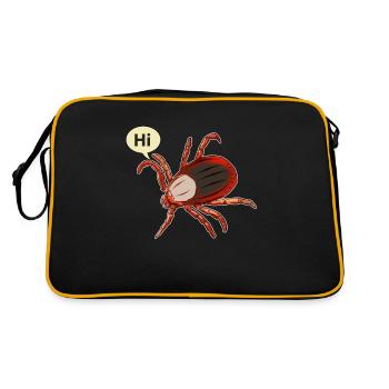 Zecken Hallo Geschenk - Retro Tasche - Schwarz/Gold - Hinten
