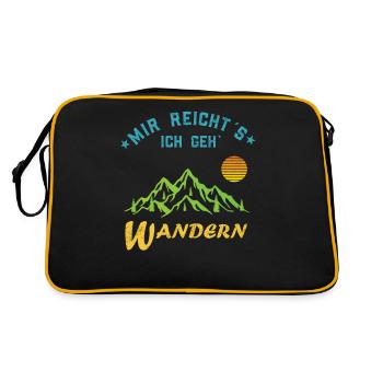 Mir reichts ich geh wandern- Wandern Spruch lustig - Retro Tasche - Schwarz/Gold - Hinten