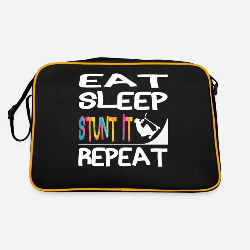 Eat Sleep Stunt it Repeat Scooter Stunt Kids Sac Retro