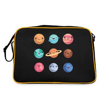 Solar System - Cute Planets - Planet - Galaxy - Sac Retro - noir/or - Dos